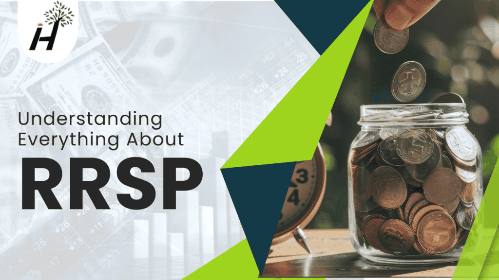 Promotional image about RRSP featuring a hand dropping coins into a jar, symbolizing savings and retirement planning.
