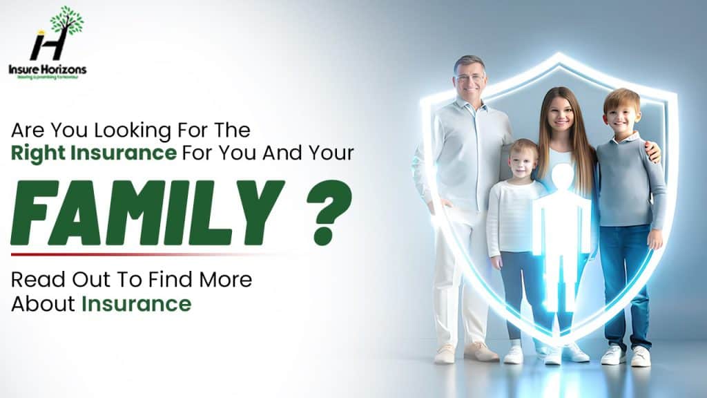 Family with shield symbol representing insurance protection for families.
